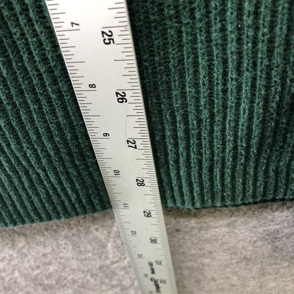 Banana Republic 1/4 Button Sweater Mens XL Forest Green Ribbed Cotton Chunky - Picture 8 of 10